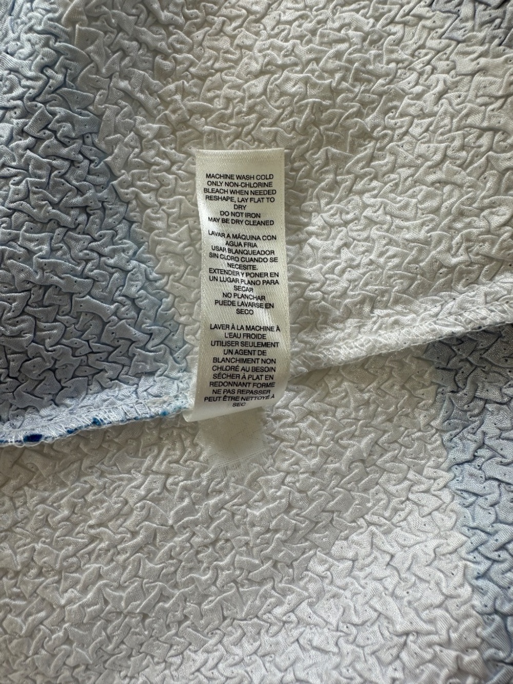 Chico’s Travelers Blue and White Crushed Jacket 2R US12 - Picture 5 of 7